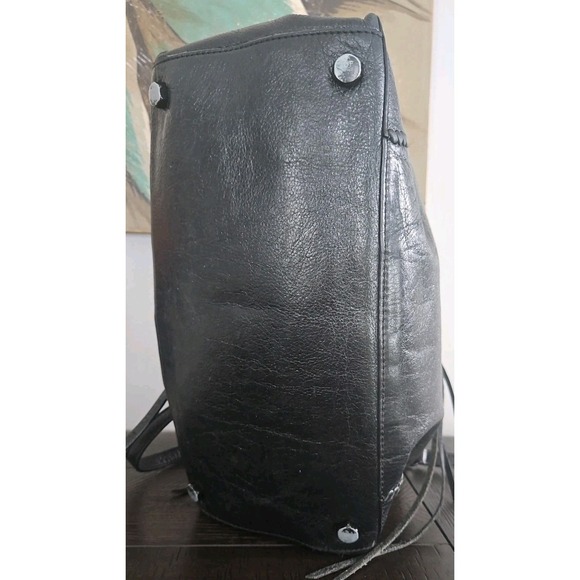 Rebecca Minkoff Regan Black Pebbled Leather Crossbody Double Handle Satchel - Picture 3 of 9